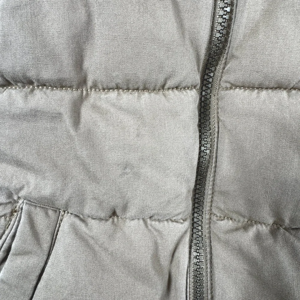 Old Navy Boys Brown Quilted Puffer Vest Hooded Faux Shearling Lining 5T